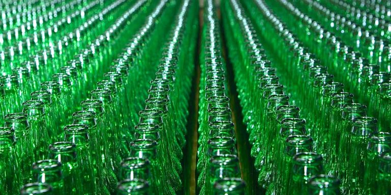 green glass bottles